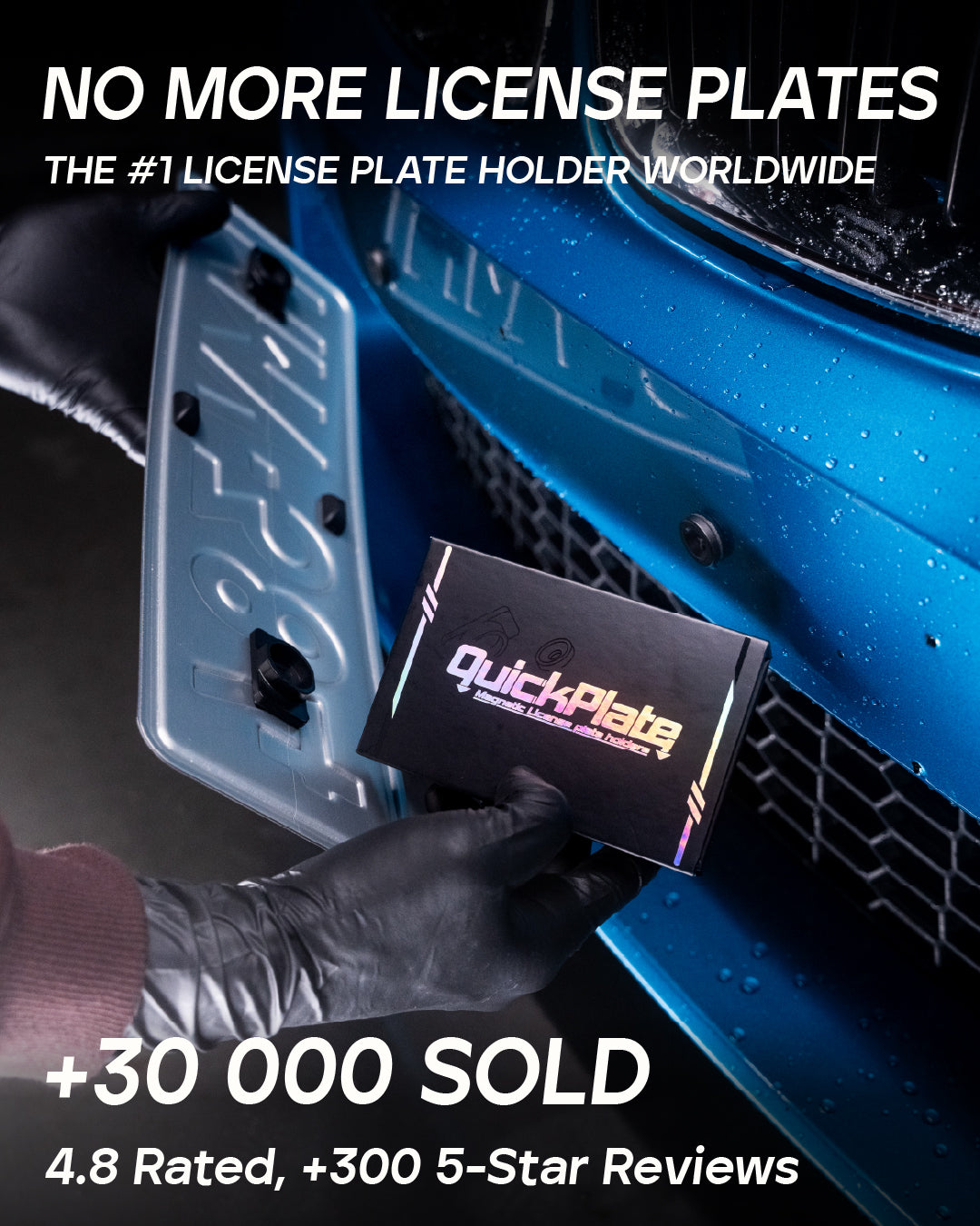 QuickPlate magnetic license plate holder, product photo 1