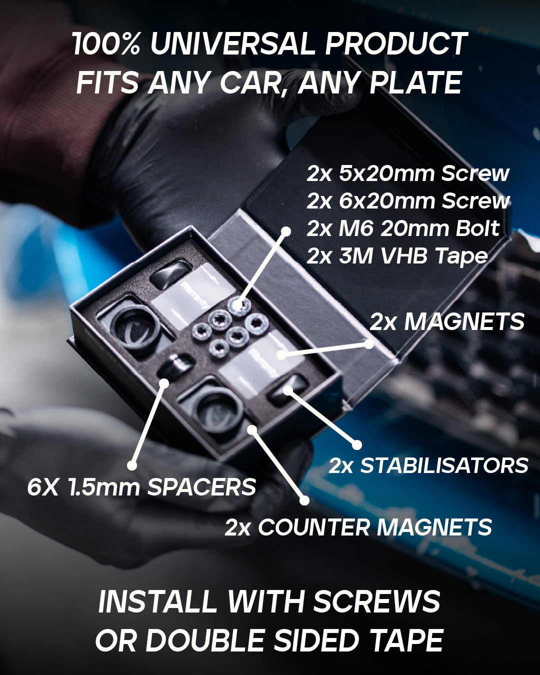 QuickPlate magnetic license plate holder, product photo 2